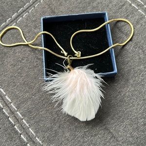 Off White Feather Necklace